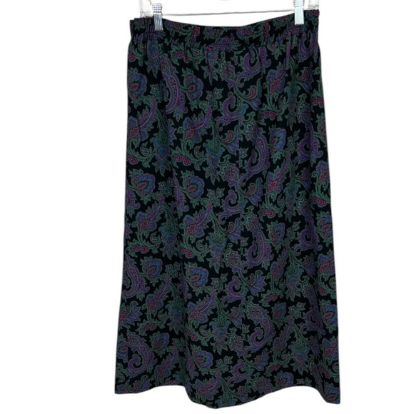 Jos.A.Bank Vintage Women’s 8 Paisley Print Midi Length Pocket Pleated Skirt - Picture 2 of 7